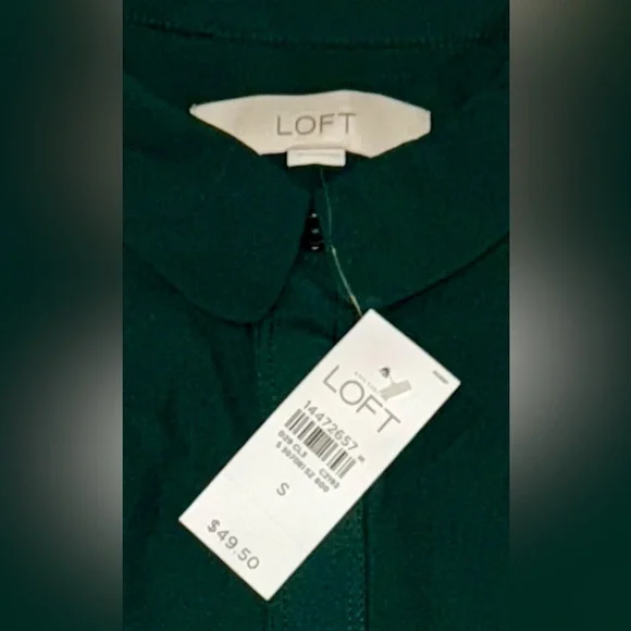 LOFT Dark Green Long Sleeve Button-down Shirt, Size S - Picture 5 of 5